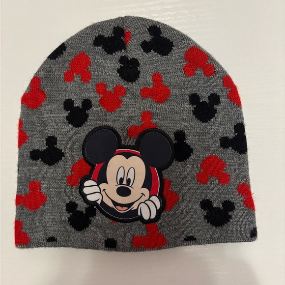 Disney Other - Disney Mickey Mouse Red and Gray Kids Hat